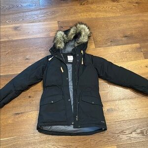 Fjallraven Black Ski Jacket with Fur Trim